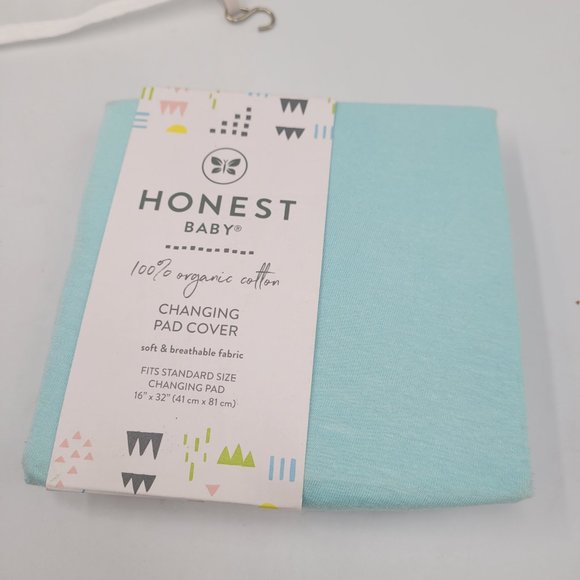 Honest Baby Organic Cotton Changing Pad Cover /Fits changing pad16'' x 32'' blue - Picture 3 of 4